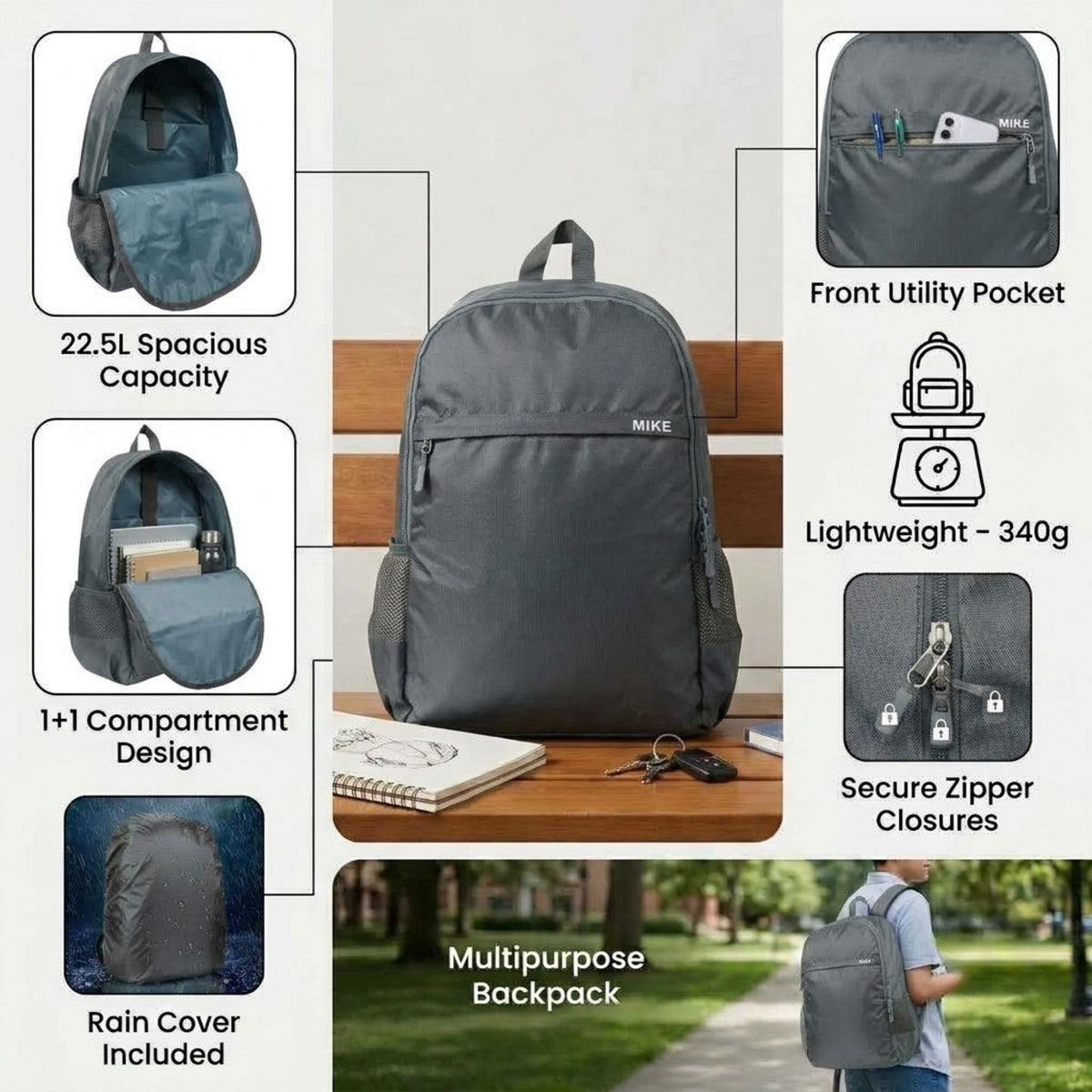 Mike Force Backpack - Grey