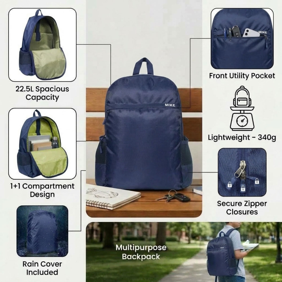 Mike Force Backpack - Navy Blue