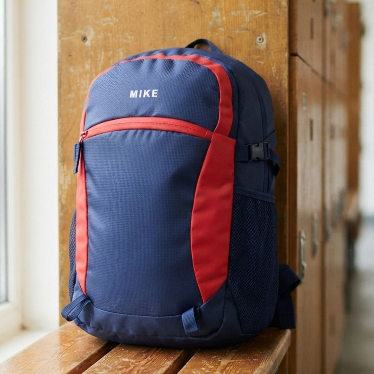 Mike Urban Trek  Laptop Backpack with Rain Cover - Navy Blue