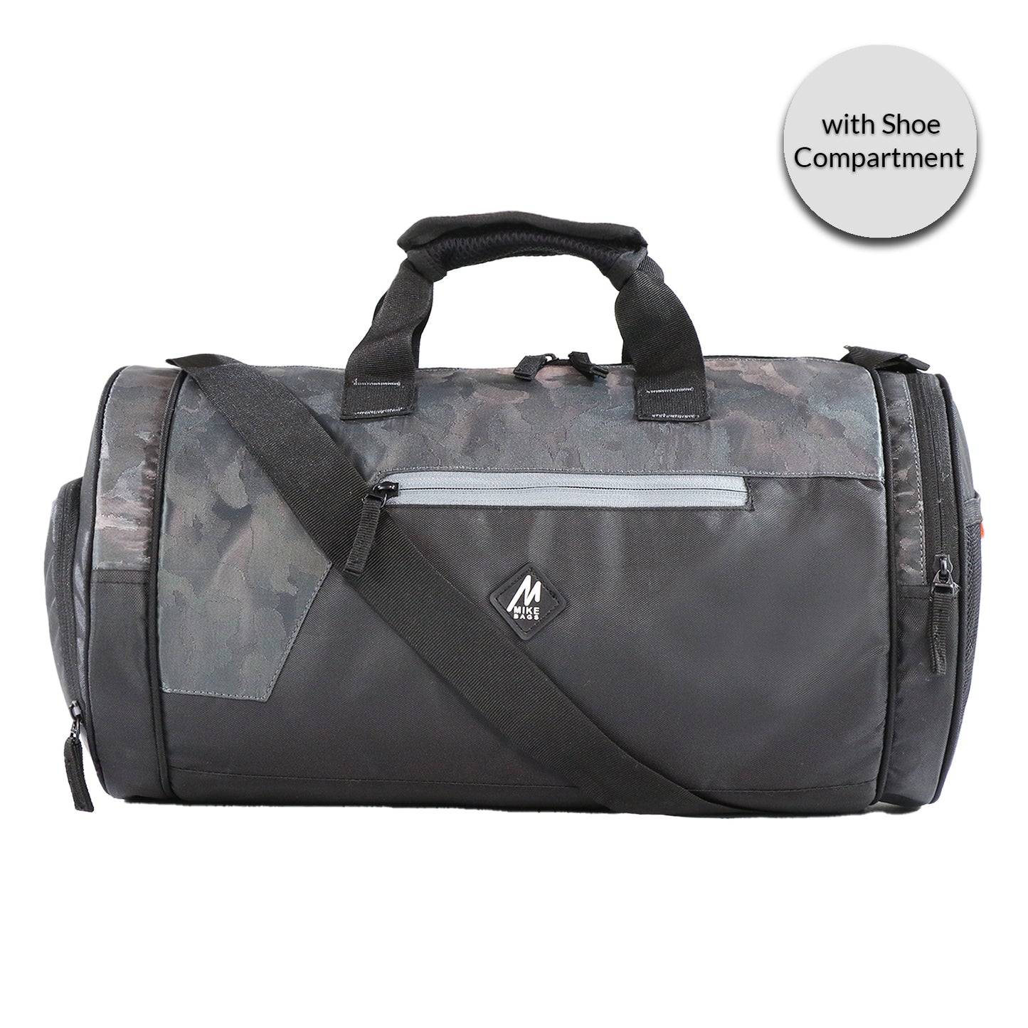 Mike Dual Tone Gym Bag With Shoe Pouch - Grey