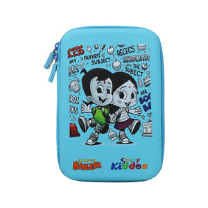 Smily Kiddos - Licensed Chhota Bheem  - Stylish & Spacious Hardtop EVA Pencil Case BTS - Light Blue