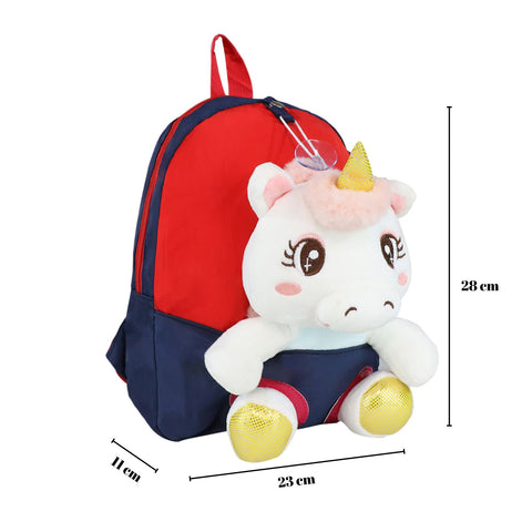 Image of Smily kiddos Unicorn Plush toy Backpack - Red