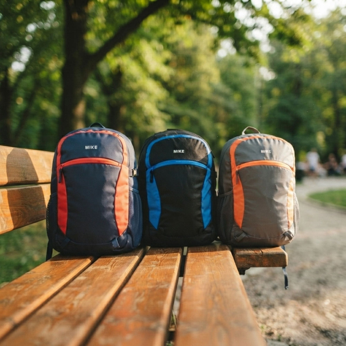Mike Urban Trek  Laptop Backpack with Rain Cover - Navy Blue