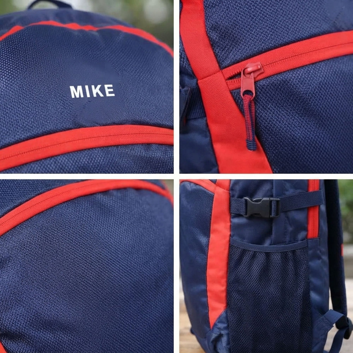 Mike Urban Trek  Laptop Backpack with Rain Cover - Navy Blue