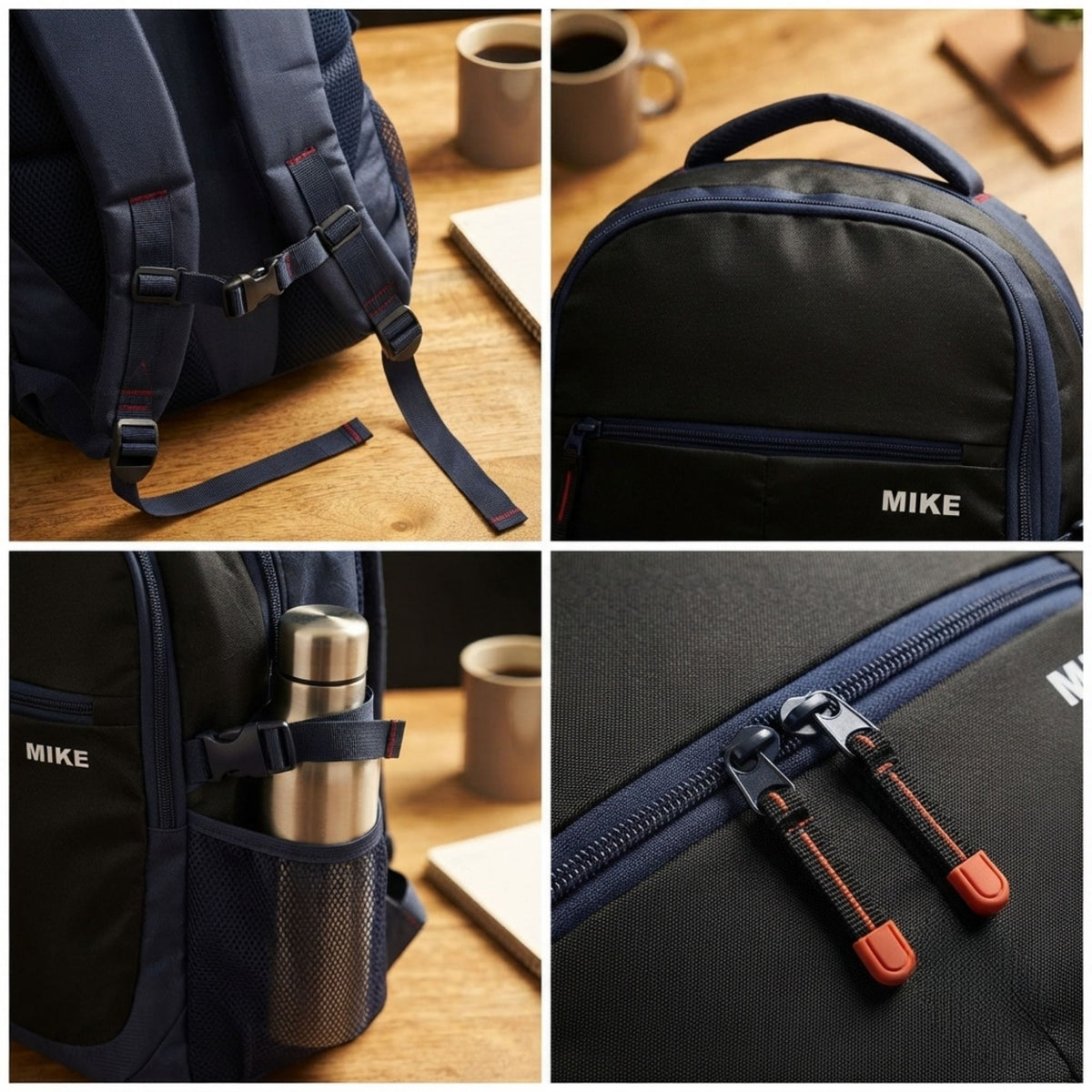 Mike Pro Vault Backpack - Navy Blue & Black
