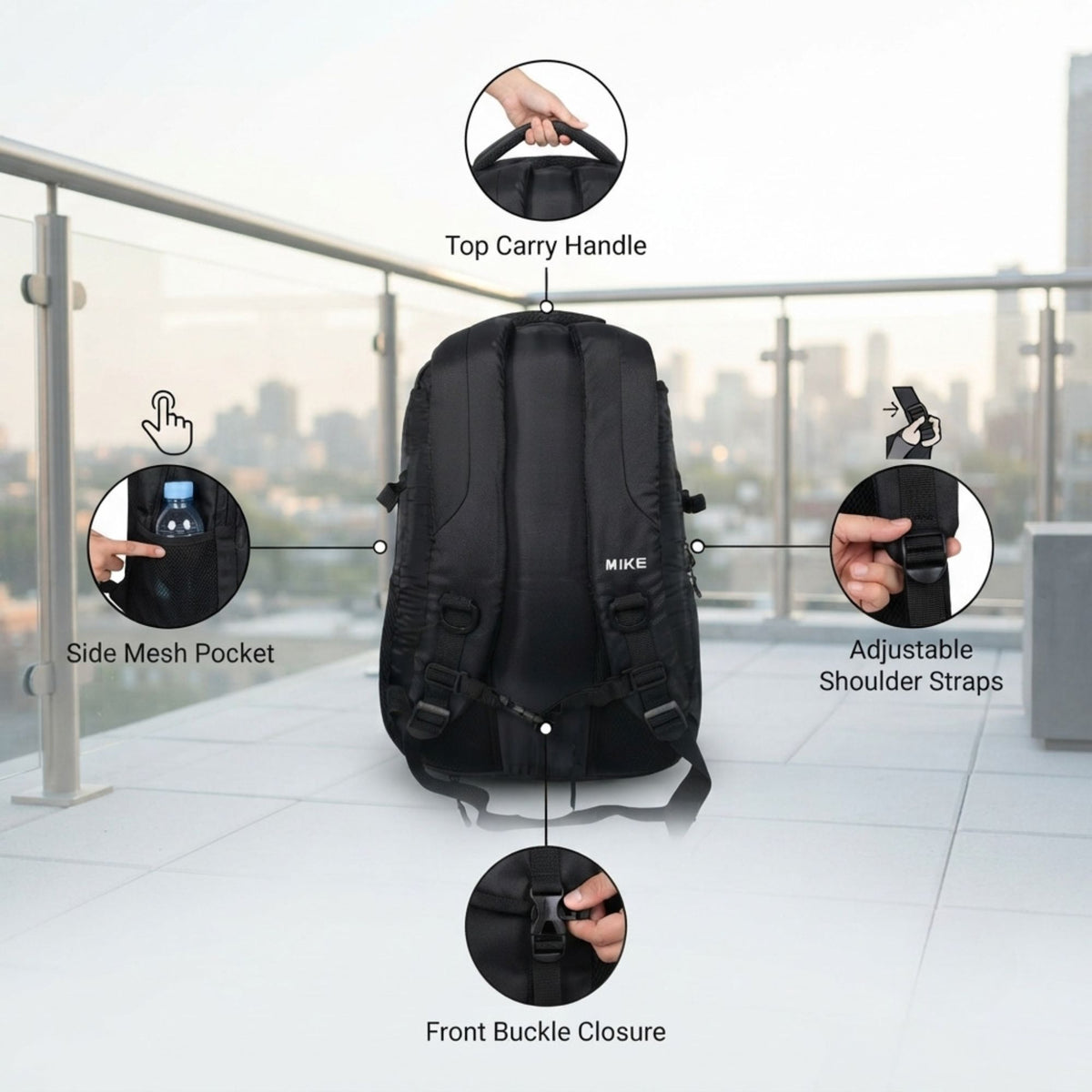 Mike Elite Transit Backpack - Black
