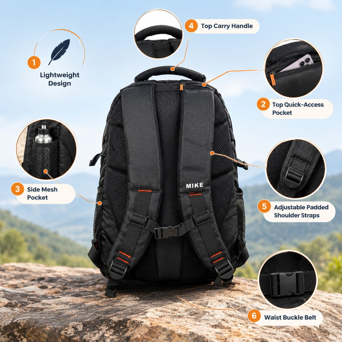 Mike Pro Vault Backpack - Black & Grey