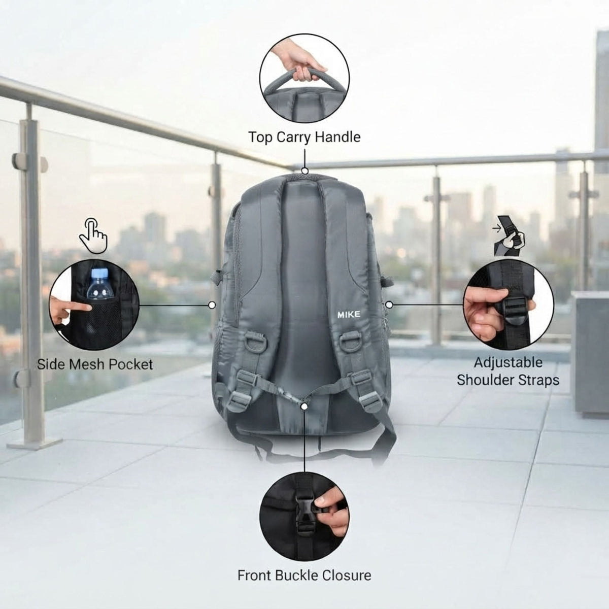 Mike Elite Transit Backpack - Grey