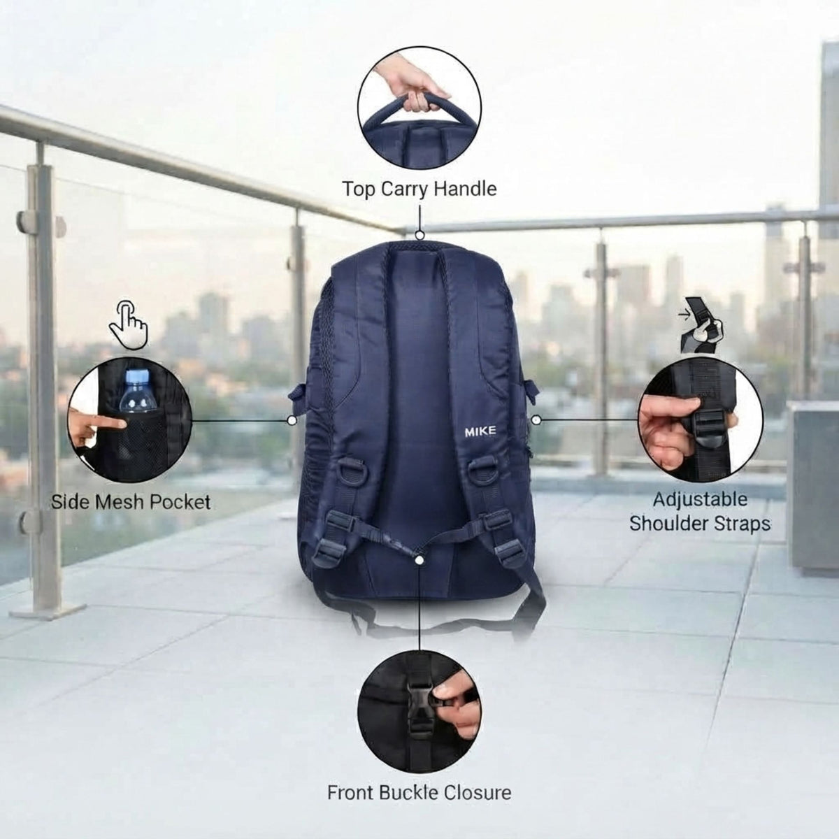 Mike Elite Transit Backpack - Navy Blue