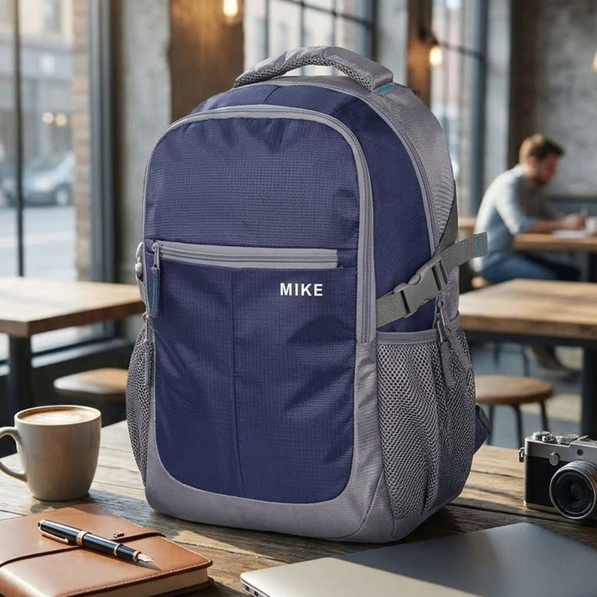 Mike Pro Vault Backpack - Navy Blue & Grey
