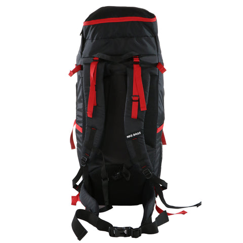 Image of Mike Adventure Trekking Backpack and PU Leather Duffel Bag (60L+27L Black and Red)