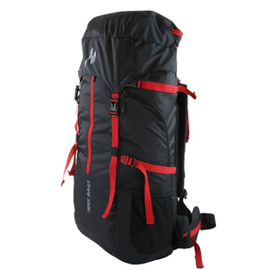 Mike Adventure Trekking Backpack and PU Leather Duffel Bag (60L+27L Black and Red)