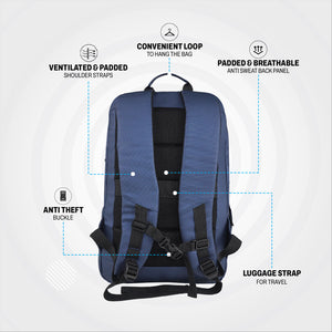 Mike Signature Laptop Backpack - Navy Blue