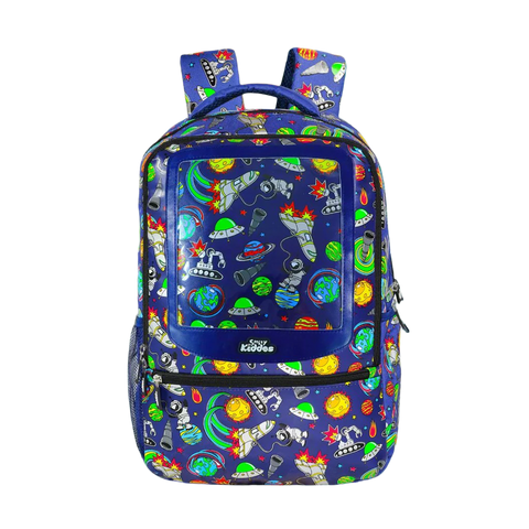 Image of Smily Kiddos 17 inch Backpack Space Theme | Blue