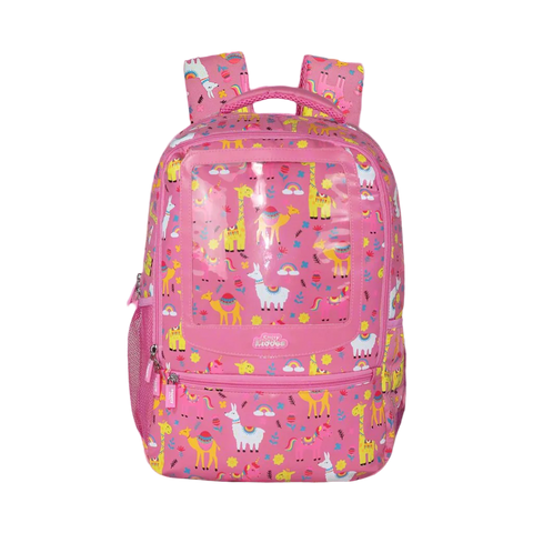 Image of Smily Kiddos 17 inch Backpack Animal Theme | Pink