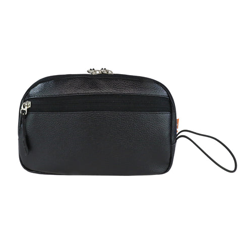 Image of Mike Pu Leather Multipurpose Pouch - Black