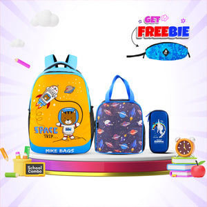 3 in 1 School Bag Includes lunch bag, 14 inch School Bags, & pencil case in box packing (1 Set/mix color)