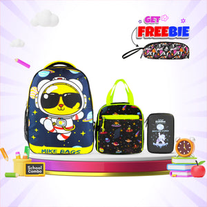 3 in 1 School Bag Includes lunch bag, 14 inch School Bags, & pencil case in box packing (1 Set/Rainbow Theme)