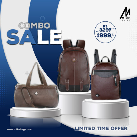 Image of Brown Leather Bags Combo Offer