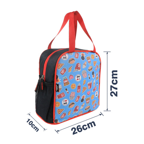 Image of 3 in 1 School Bag Includes lunch bag, 14 inch School Bags, & pencil case in box packing (1 Set/Mixed Blue)