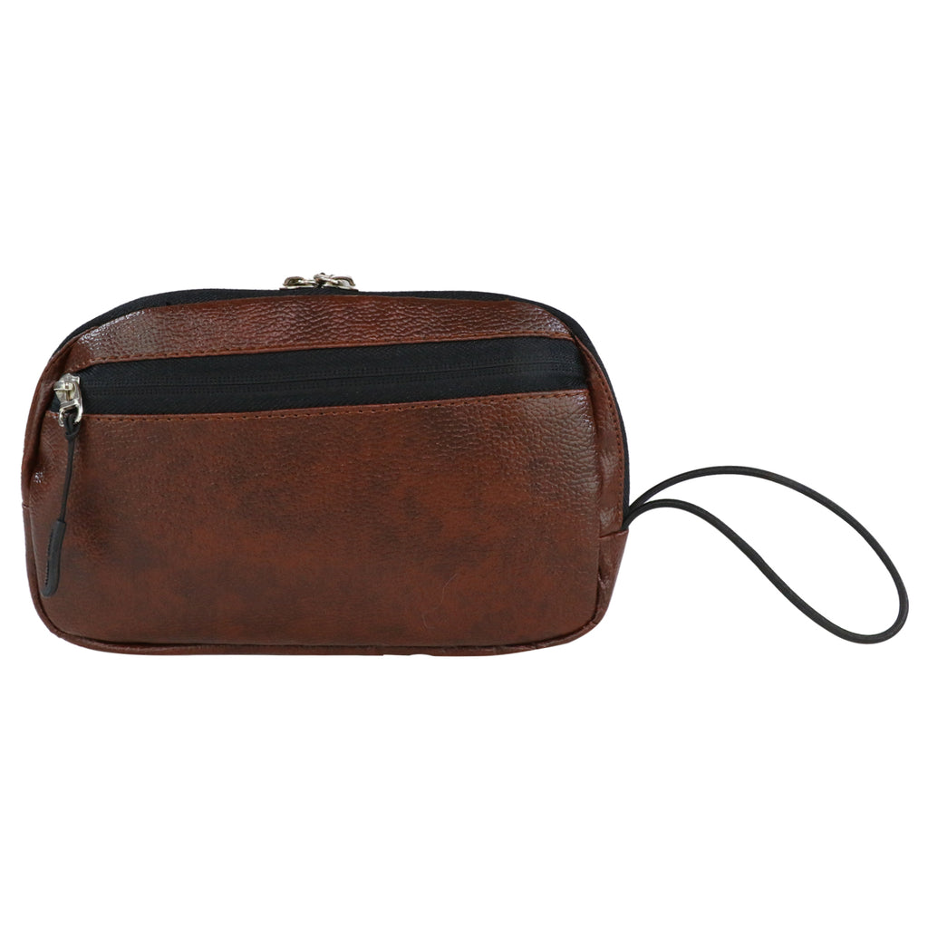 Mike Pu Leather Multipurpose Pouch - Brown