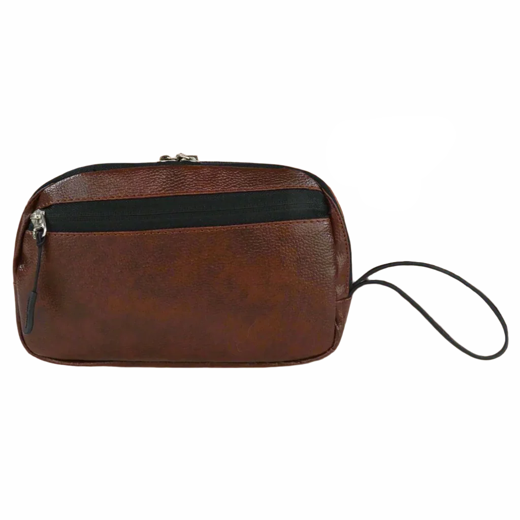 Mike Pu Leather Multipurpose Pouch - Brown