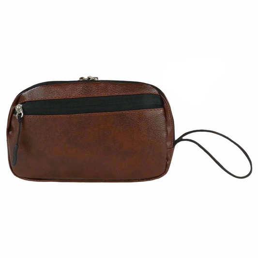 Mike Pu Leather Multipurpose Pouch - Brown