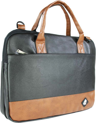 Image of Mike Executive File Bag - Black & Tan