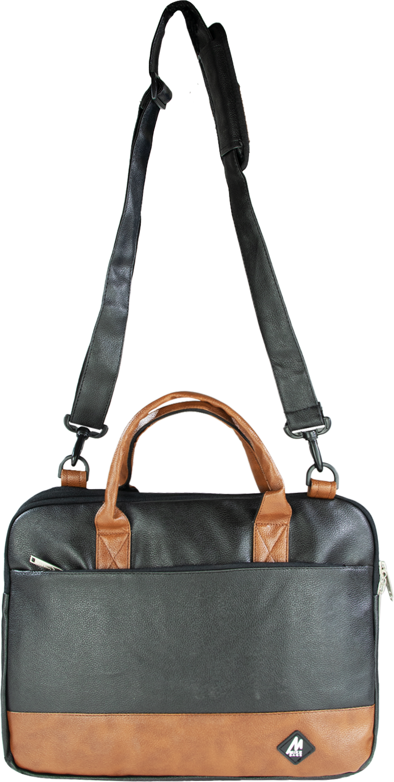 Mike Executive File Bag - Black & Tan