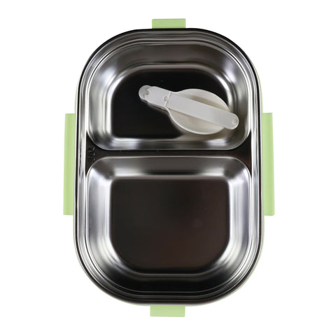 Image of Smily kiddos Stainless Steel Roar Dino Theme Lunch Box - Green - medium for 3+ years