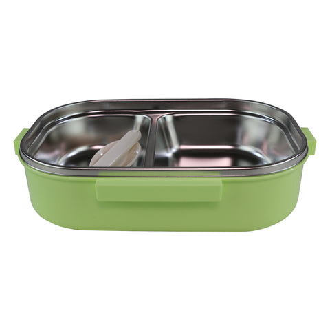 Image of Smily kiddos Stainless Steel Roar Dino Theme Lunch Box - Green - medium for 3+ years
