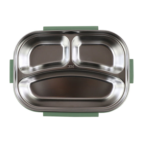 Image of Smily kiddos Stainless Wildlife Theme Lunch Box -  Green- Large