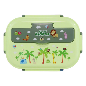 Smily kiddos Stainless Wildlife Theme Lunch Box -  Green- Large