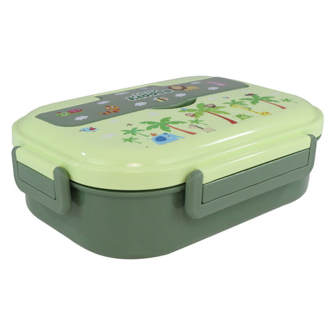 Image of Smily kiddos Stainless Wildlife Theme Lunch Box -  Green- Large