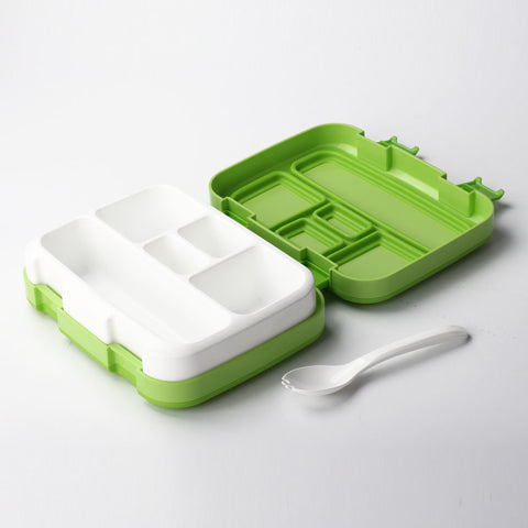 Image of Smily Kiddos Lunch Combo Lion Theme Green (LUNCH BAG, LUNCH BOX ,WATER BOTTLE)