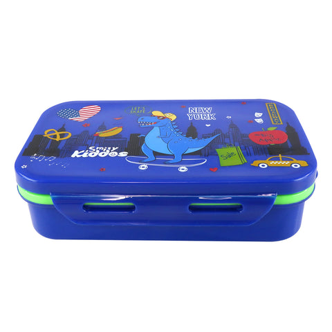 Image of Smily Kiddos Small Brunch Lunch Box – Dino on Skateboard | Stainless Steel Tiffin Box for Kids – New York Theme
