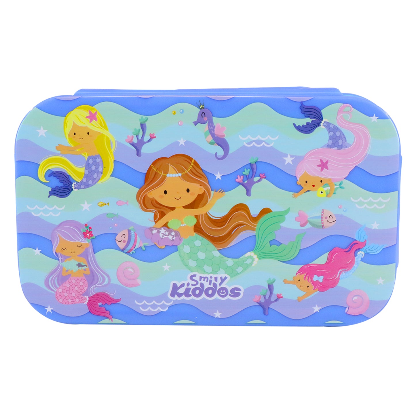 Smily Kiddos Small Brunch Lunch Box – Magical Mermaid Theme | Stainless Steel Food Box for Kids – Ocean Adventure Design