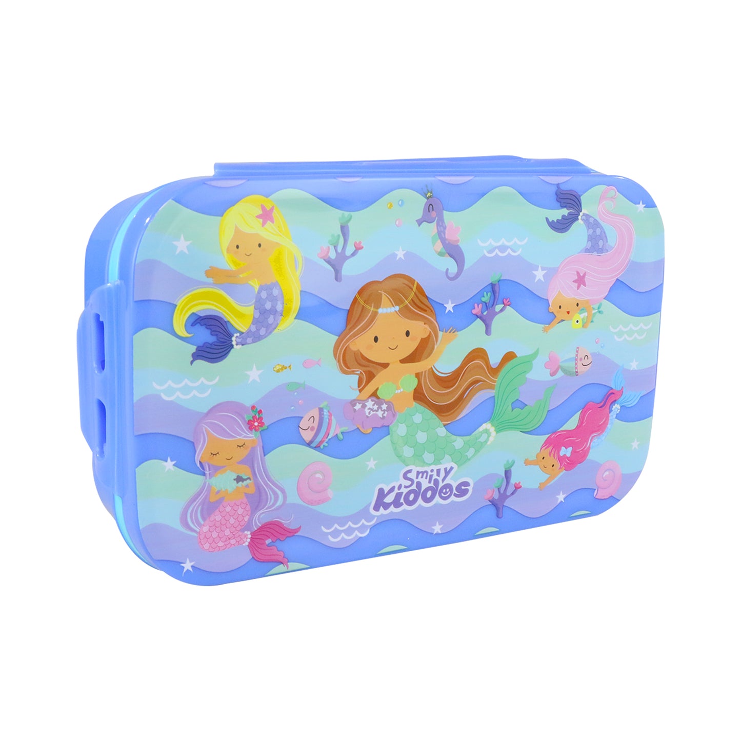 Smily Kiddos Small Brunch Lunch Box – Magical Mermaid Theme | Stainless Steel Food Box for Kids – Ocean Adventure Design