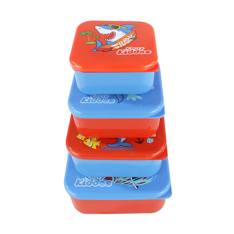 Image of Smily Kiddos 4 in 1 container - Shark Theme
