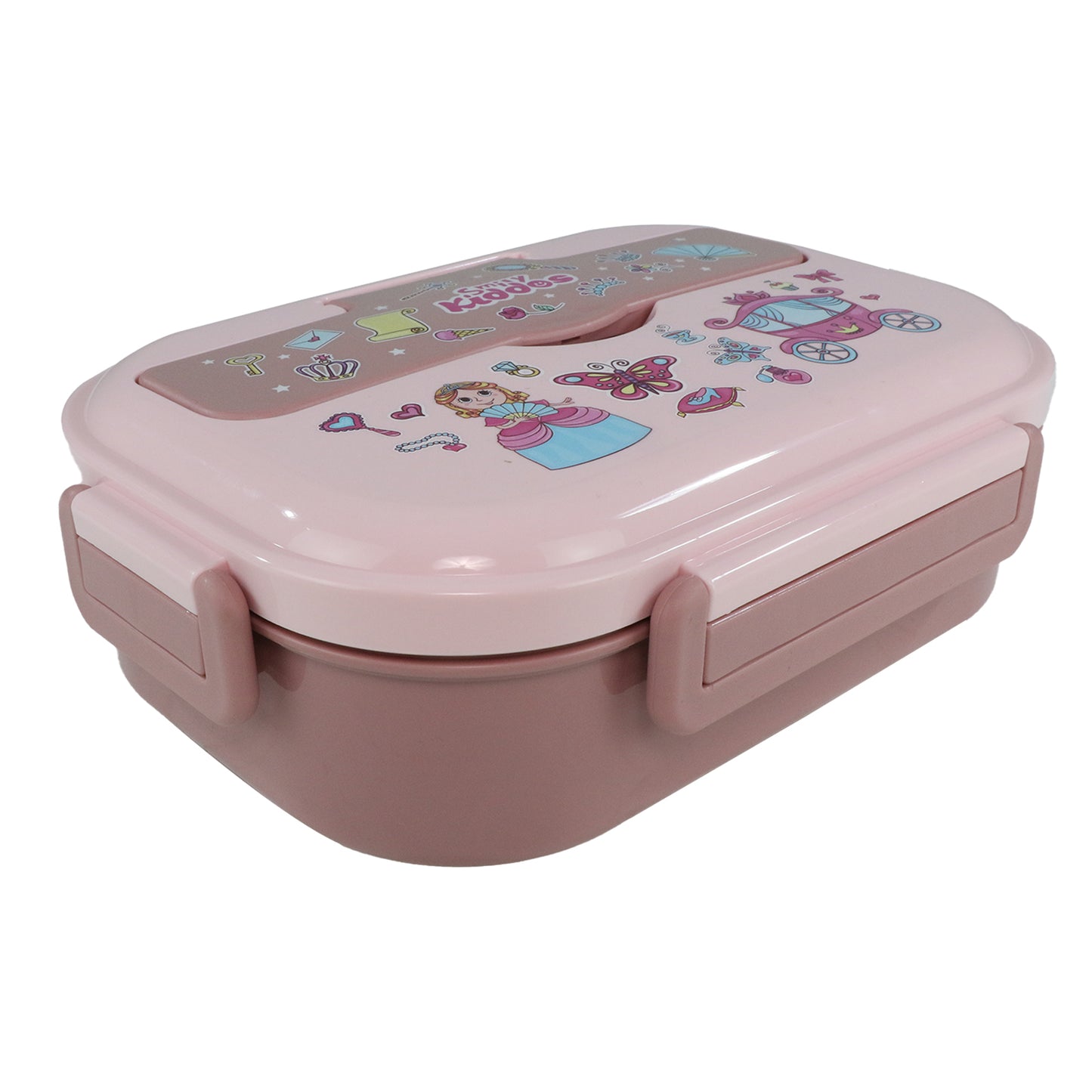 Smily kiddos Stainless Princess Theme Lunch Box -Pink - Large