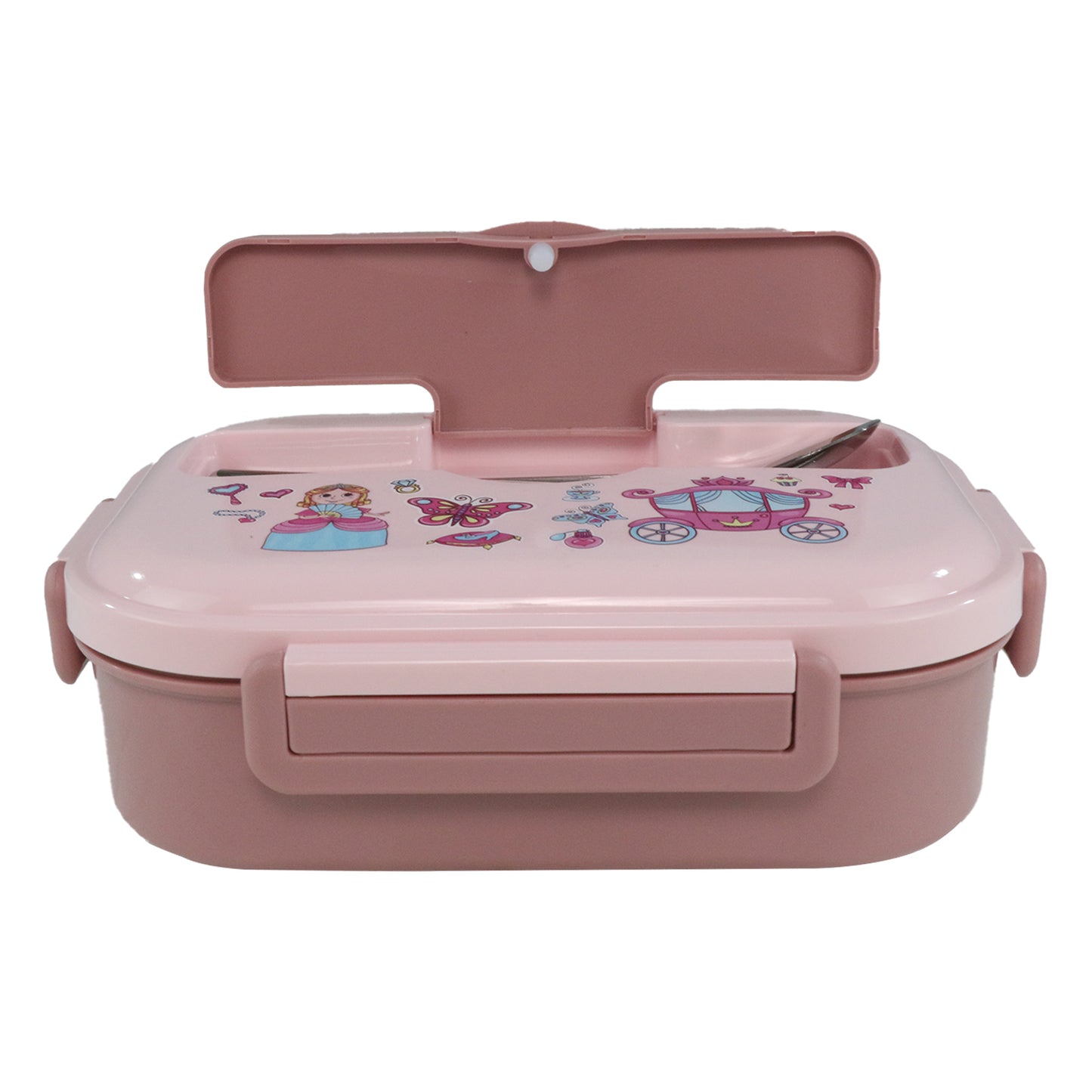 Smily kiddos Stainless Princess Theme Lunch Box -Pink - Large