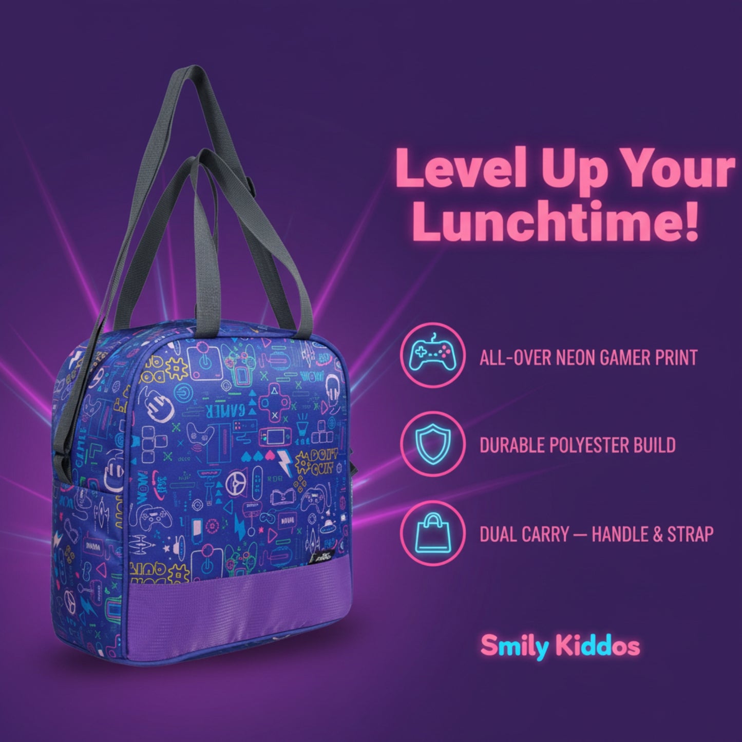 Joy Lunch Bag Senior - Arcade Fuel Theme | Purple