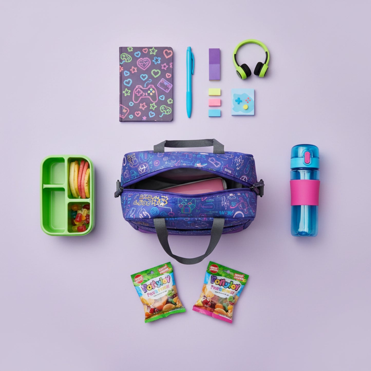 Joy Lunch Bag Senior - Arcade Fuel Theme | Purple