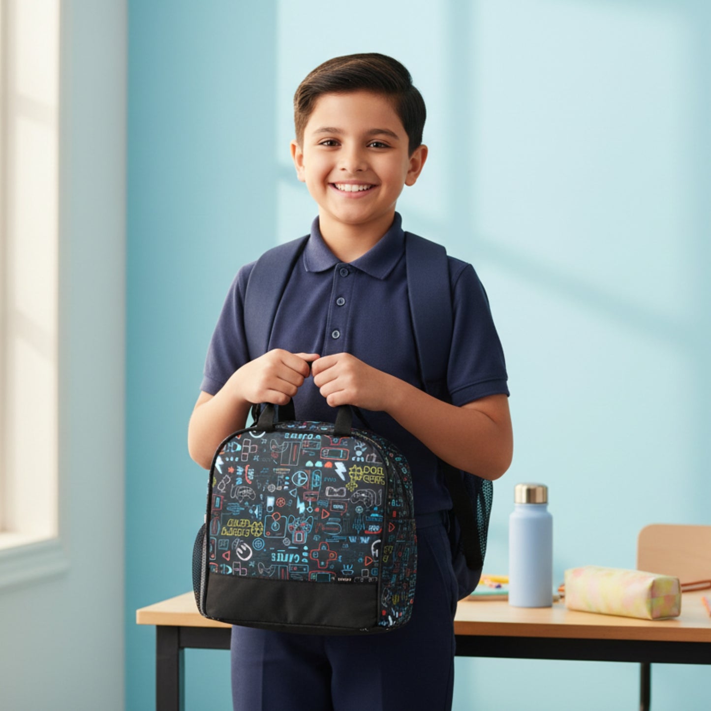 Joy Lunch Bag Senior - Arcade Fuel Theme | Grey