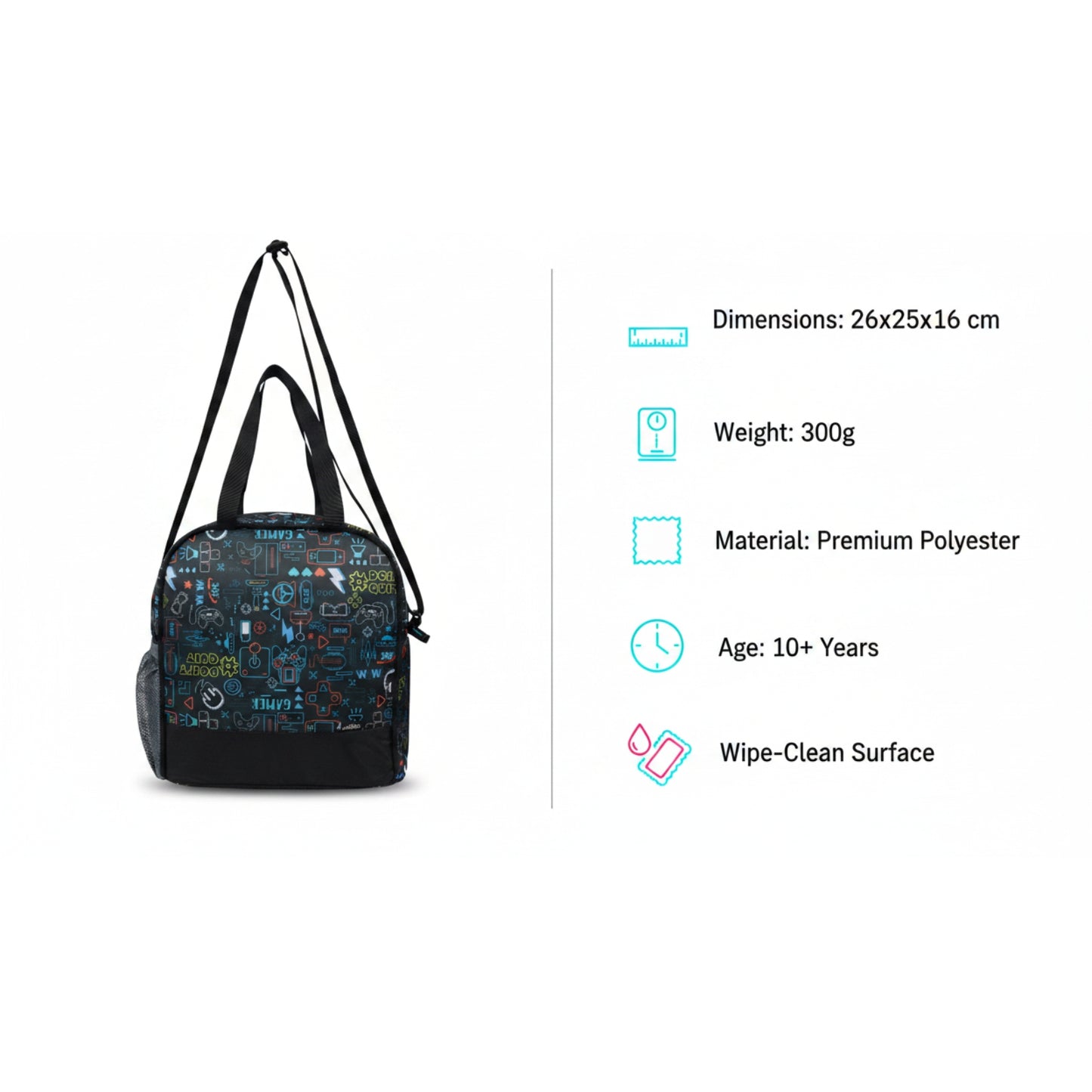Joy Lunch Bag Senior - Arcade Fuel Theme | Grey