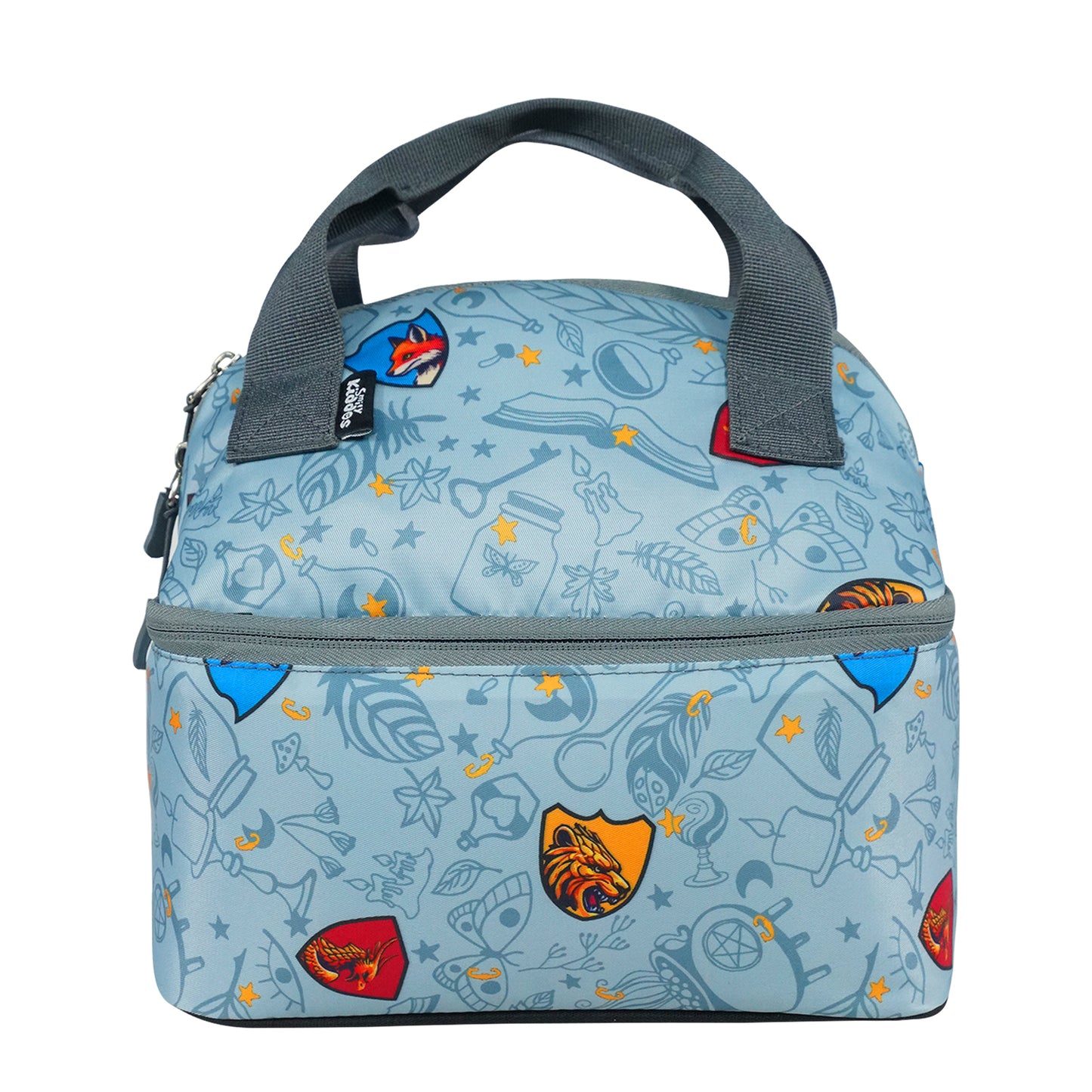 Smily Kiddos Double Decker Lunch Bag Wizard Theme - Grey