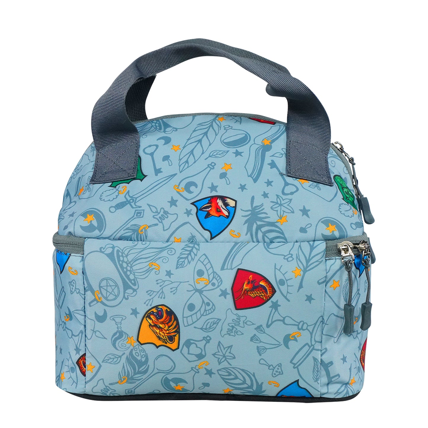 Smily Kiddos Double Decker Lunch Bag Wizard Theme - Grey