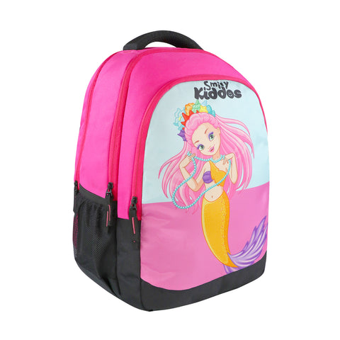 Image of Smily Kiddos 29 Ltrs Junior School Bag  - Mermaid Theme - Dark Pink LxWxH :45 X 33 X 20 CM