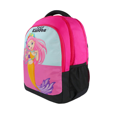 Image of Smily Kiddos 29 Ltrs Junior School Bag  - Mermaid Theme - Dark Pink LxWxH :45 X 33 X 20 CM