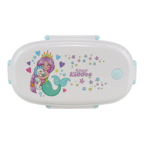 Image of Smily kiddos Stainless Steel Lunch Box Small Mermaid Theme - Blue 3+ years